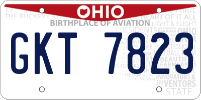 OH license plate GKT7823