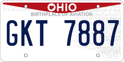 OH license plate GKT7887