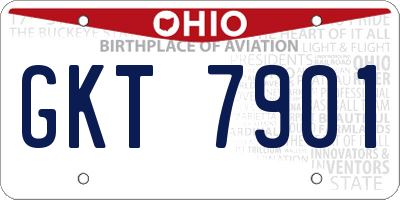 OH license plate GKT7901