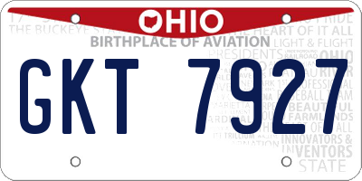 OH license plate GKT7927
