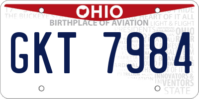 OH license plate GKT7984