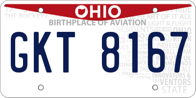OH license plate GKT8167