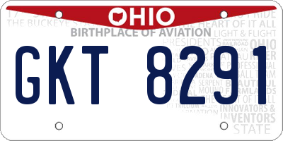 OH license plate GKT8291