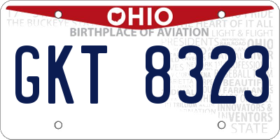 OH license plate GKT8323