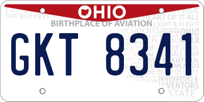 OH license plate GKT8341