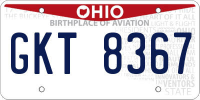 OH license plate GKT8367