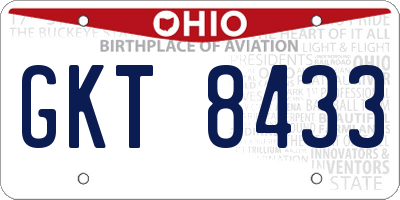 OH license plate GKT8433
