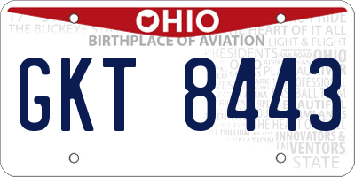 OH license plate GKT8443