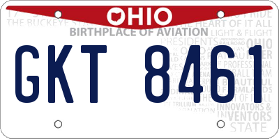 OH license plate GKT8461