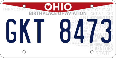 OH license plate GKT8473