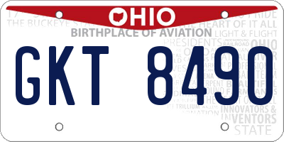 OH license plate GKT8490