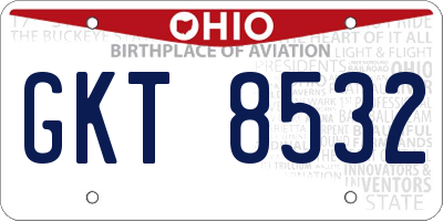 OH license plate GKT8532