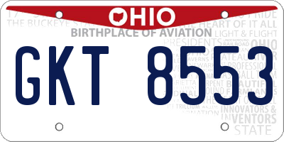 OH license plate GKT8553