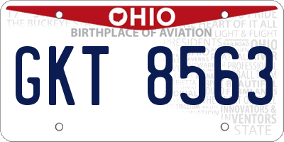 OH license plate GKT8563