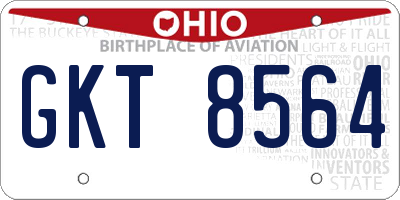 OH license plate GKT8564