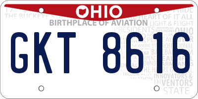 OH license plate GKT8616