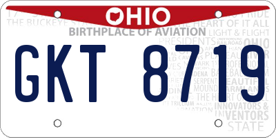 OH license plate GKT8719