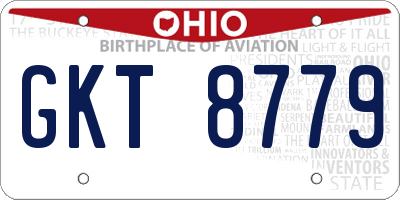 OH license plate GKT8779