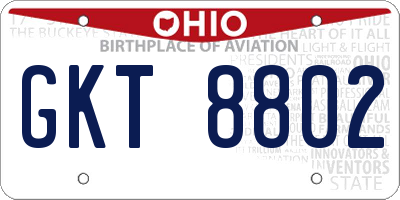 OH license plate GKT8802