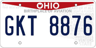 OH license plate GKT8876