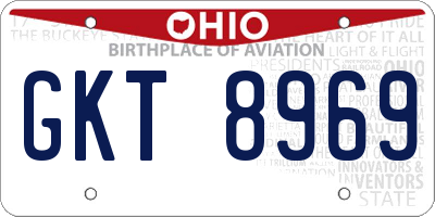 OH license plate GKT8969