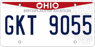 OH license plate GKT9055