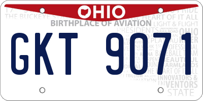 OH license plate GKT9071