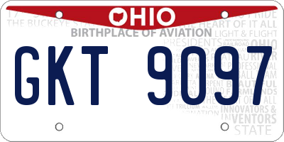 OH license plate GKT9097