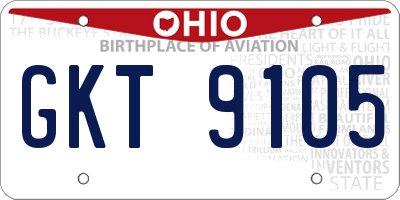 OH license plate GKT9105