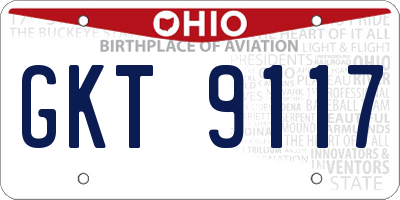 OH license plate GKT9117