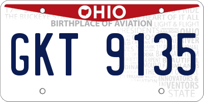 OH license plate GKT9135