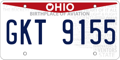 OH license plate GKT9155