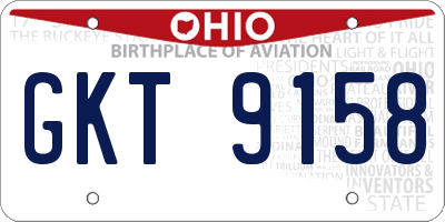 OH license plate GKT9158