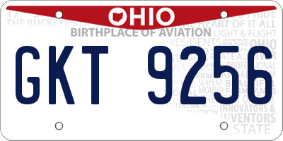 OH license plate GKT9256