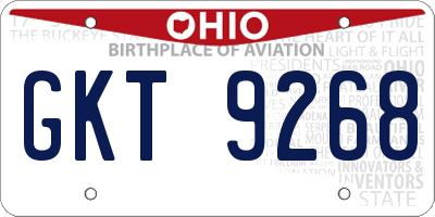 OH license plate GKT9268