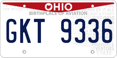 OH license plate GKT9336