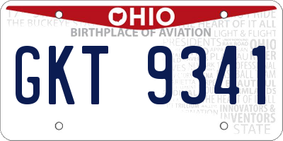 OH license plate GKT9341