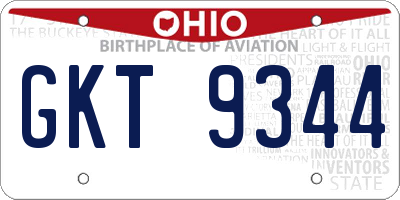 OH license plate GKT9344
