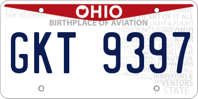 OH license plate GKT9397