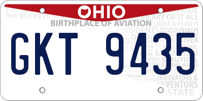 OH license plate GKT9435