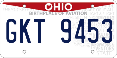OH license plate GKT9453