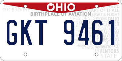 OH license plate GKT9461