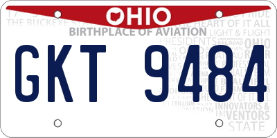 OH license plate GKT9484