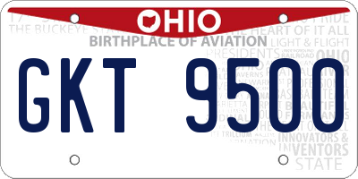 OH license plate GKT9500