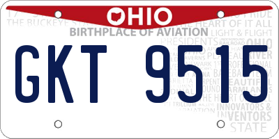 OH license plate GKT9515