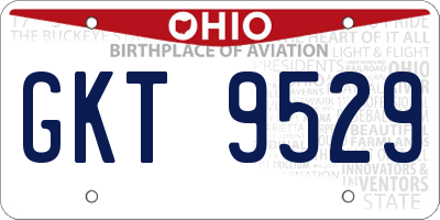 OH license plate GKT9529