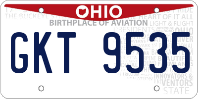 OH license plate GKT9535