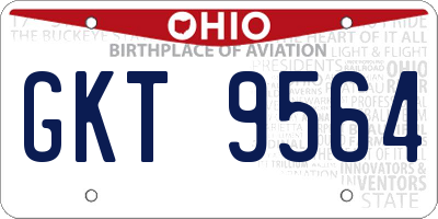 OH license plate GKT9564
