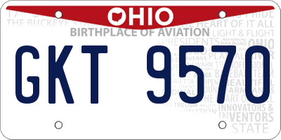 OH license plate GKT9570