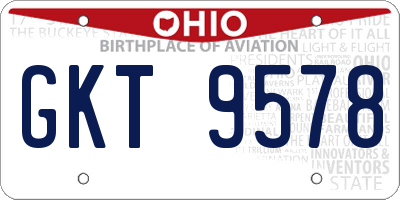 OH license plate GKT9578
